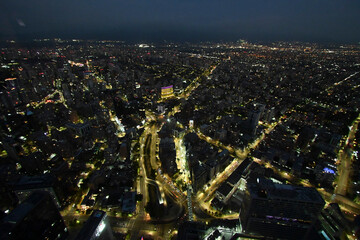 view of the city of Santiago de Chile at nigh