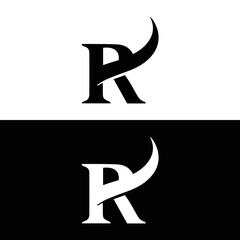 R letter logo, Letter R logo, R letter icon Design with black background. Luxury R letter 