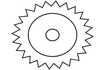 Circular saw blade line art vector illustration