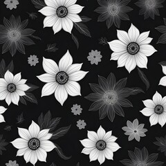 Seamless random flower pattern background materials for women clothes wallpaper digital printing textile