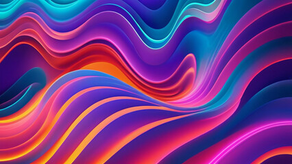 Obraz premium 3d neon abstract gradient wave background. abstract neon background concept. 