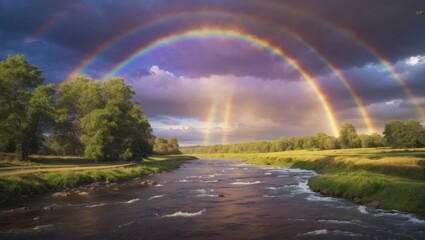 Rainbow over the river