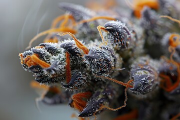 Obraz premium Close-up on tobacco in a cigarette. Generative AI