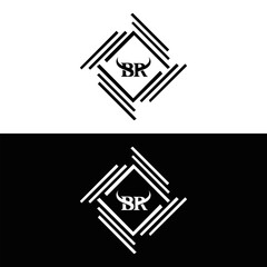 BR logo. B R design. White BR letter. BR B R letter logo design. Initial letter BR linked circle uppercase monogram logo.