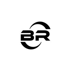 BR logo. B R design. White BR letter. BR B R letter logo design. Initial letter BR linked circle uppercase monogram logo.