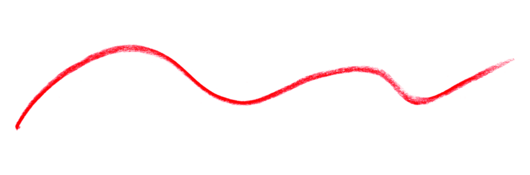 red pencil strokes isolated on transparent background