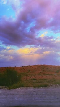 Beautiful sunset over the desert