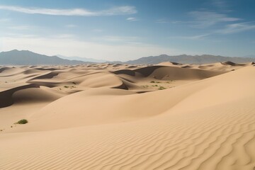 Fototapeta na wymiar sand dunes in the desert made by midjourney