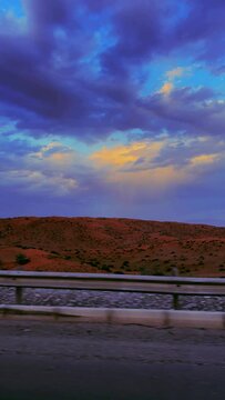 Beautiful sunset over the desert