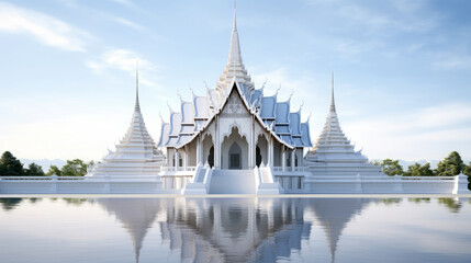 Naklejka premium thai temple on background