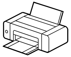 Printer one line drawing Vector
