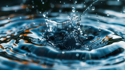 Water drop splashing background, ideal for home improvement blogs, plumbing services, household...