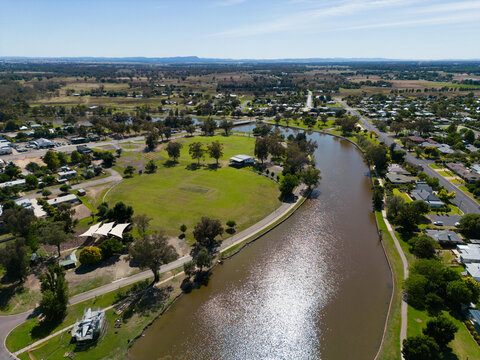 Aerial view of Forbes in regional New South Wales
