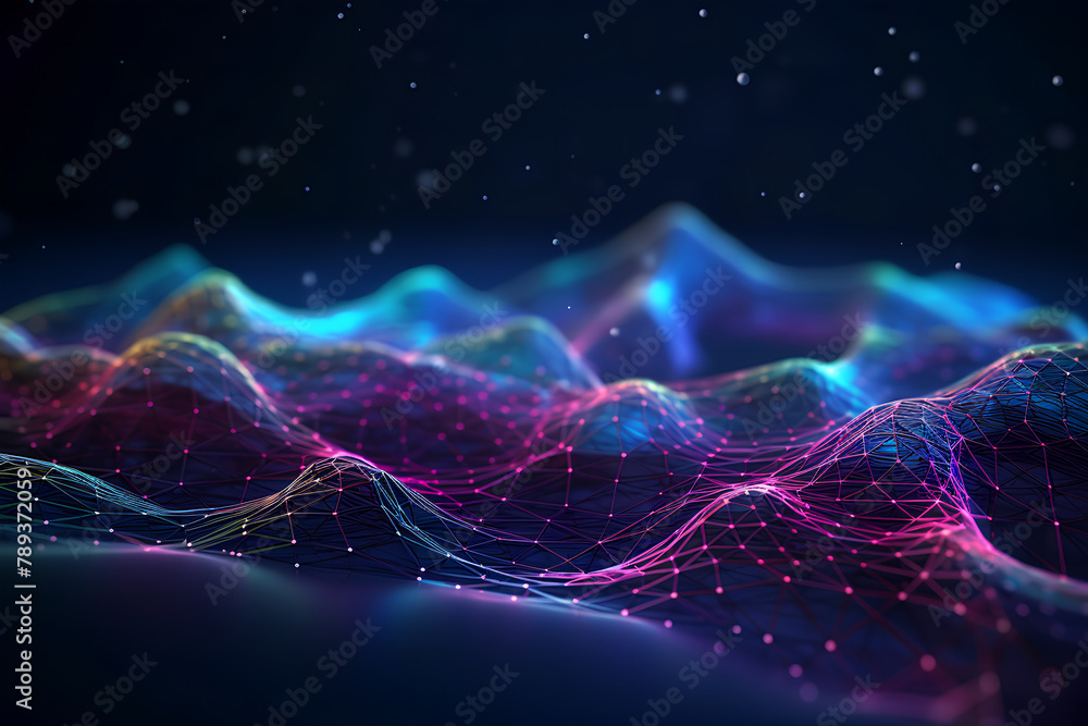 Poster big data flow. network path connecting flow