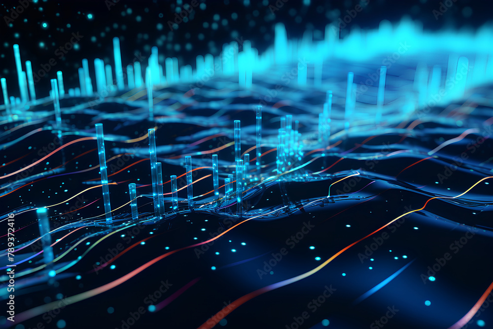 Poster big data flow. network path connecting flow