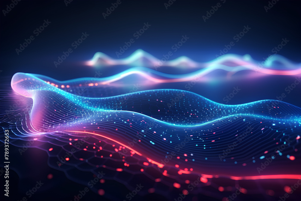 Poster big data flow. network path connecting flow