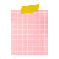 Cute png sticky note sticker, grid design, transparent background