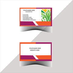 Fototapeta premium Company Modern Creative Clean golden, violet and White Simple Attractive Standard Business card Template