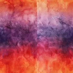 Fotobehang Sunset Gradient A smooth gradient watercolor wash that captures the colors of a sunset, transitioning from warm orange to dusky purple © fourtakig