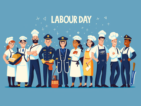 A group of people of different professions, Labour Day On 1 May, vector illustration.