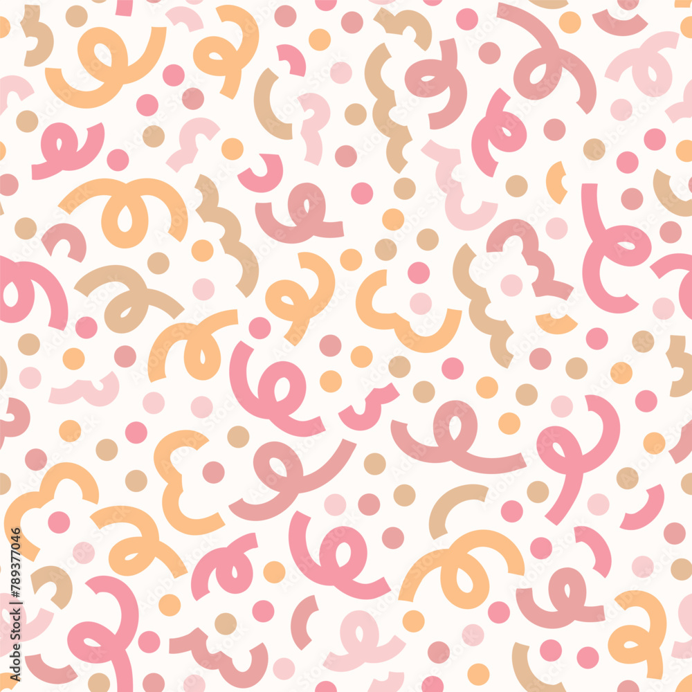 Aufkleber subtle pink color palette party seamless pattern. vector repeatable background. simple party confett