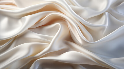 Obraz premium Abstract metallic background with some smooth lines Closeup of rippled white silk satin fabric сreated with Generative Ai
