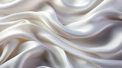 Obraz premium Abstract metallic background with some smooth lines Closeup of rippled white silk satin fabric сreated with Generative Ai