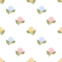 Watercolor flowers seamless pattern