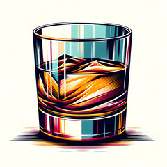 Graphic Glass of Liquor