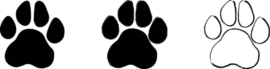 Dog paw print. Paw icon. Vector illustration.  © meranda