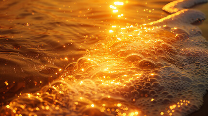 Sun-kissed tangerine hues melting into pools of molten gold, casting a warm embrace upon the soul. 