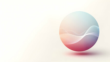 Ocean futuristic round logo with soft colors Generative AI