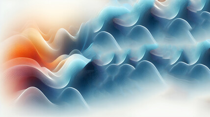 Abstract blue and white waves in the style of futuristic design background, generative ai - obrazy, fototapety, plakaty