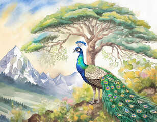 peacock illustration