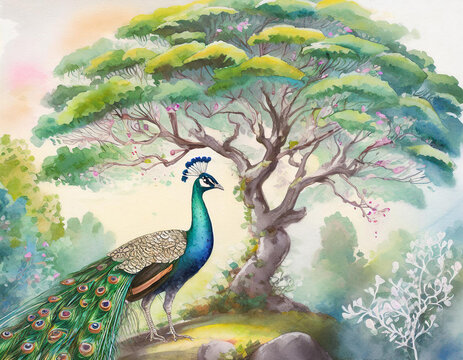 peacock illustration