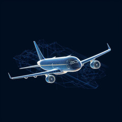 Fototapeta na wymiar Illustration of a plane taking off. Image made by artificial intelligence. 