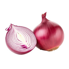 fresh red onion and cut in half sliced SVG on transparent background