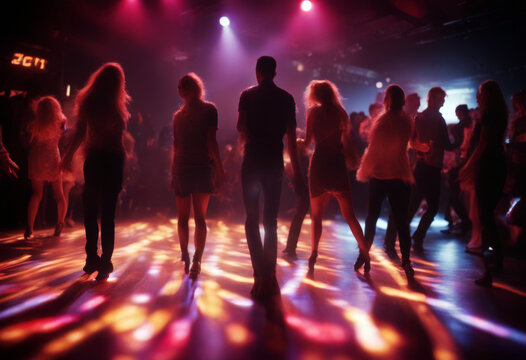 nightclub People dance music club festival festivity mob his evening party dancing techno low electronic hand night life meeting joyful scene moment mood artist dj light
