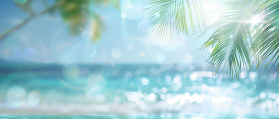 Fototapeta na wymiar background with palm trees and sun