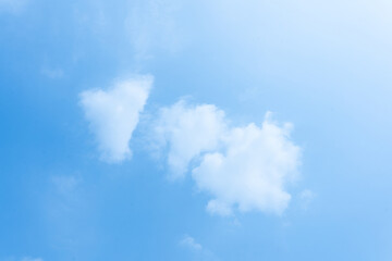 Blue sky with fluffy clouds on a sunny day, creating a beautiful cloudscape in nature