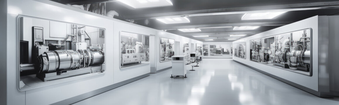 High-Tech Industrial Corridor in Modern Factory