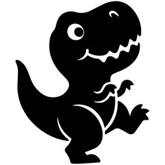 Vector illustration of a T-Rex Dinosaur, adorably cute and funny
