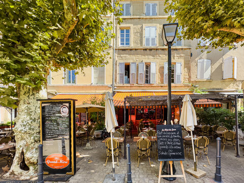 Valence - August 11, 2023: Street view of old village Valence in France