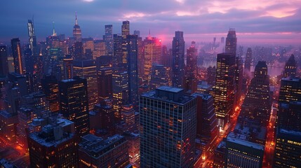 Craft a visually captivating scene of downtown