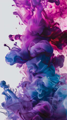 Vibrant Ink Plumes in Water Creating Abstract Art, phone background 