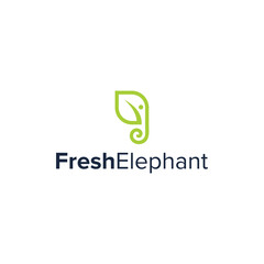 fresh elephant simple sleek creative geometric modern logo design