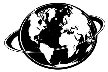 planet-earth-with-aceans-and-continents-tilted-on vector illusrtation