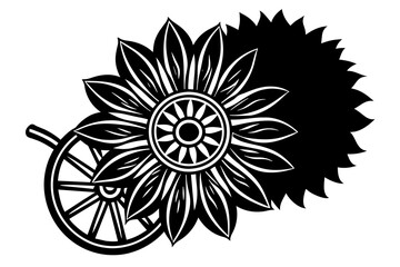  red-dahlia-flower-on-white-background--the-golden- vector illustration