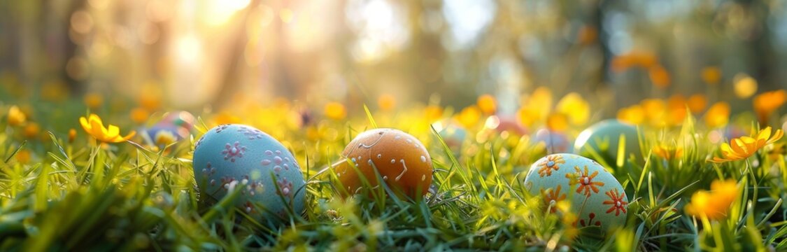 Easter eggs banner
