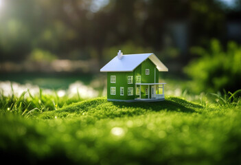 professional Small model business life build background abstract offer autumn Copy backyard project architecture estate buy space grass green sunlight housing concept miniature home bankin